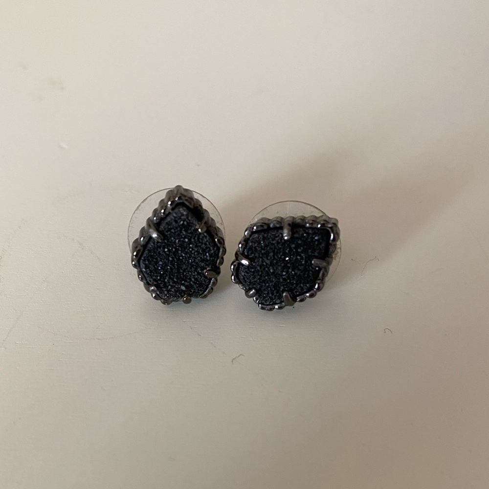Kendra Scott Black Drusy Studs